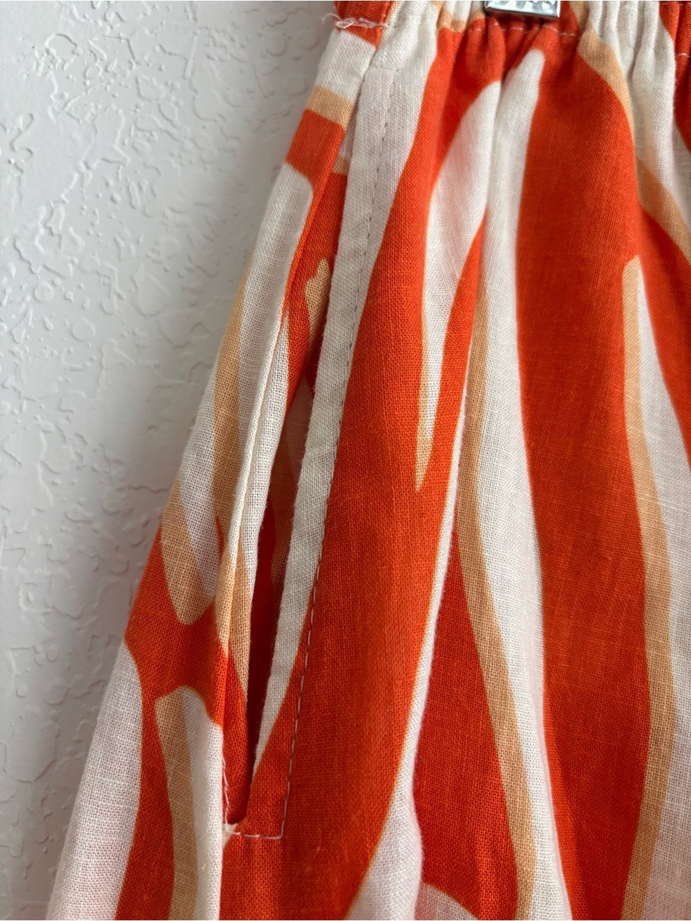 Rachel Rachel Roy Linen Blend Abstract Print Maxi Skirt Orange Cream NWT XS - Picture 2 of 4
